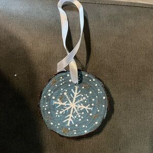 Blue Snowflake Holiday Ornament